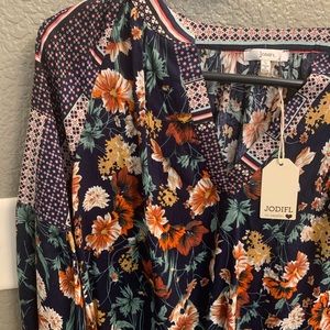 Jodifl Flowy Navy Boho Top
